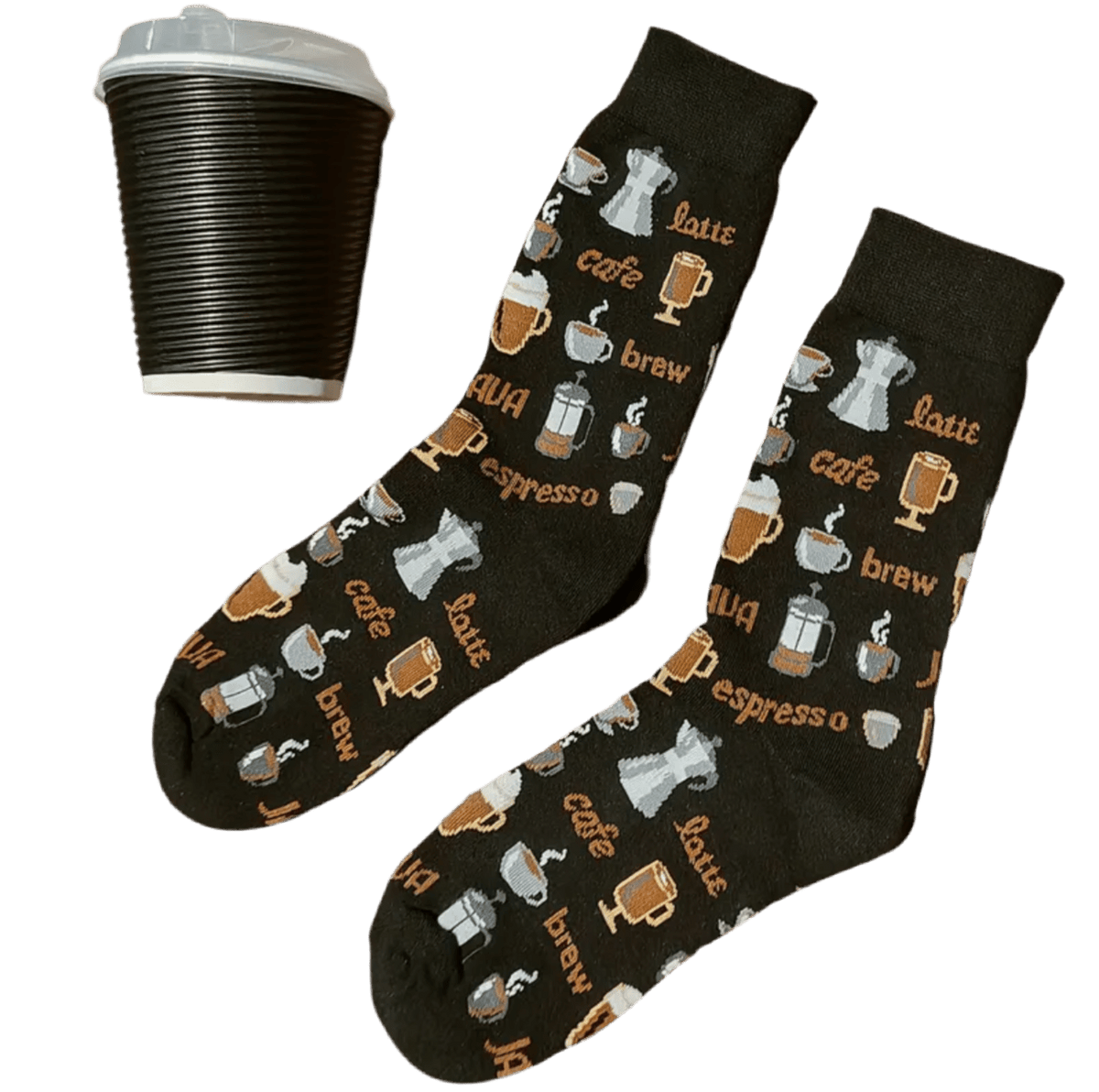 Calcetines café en vaso